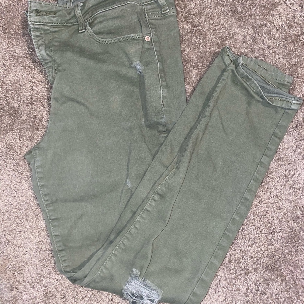 Old Navy Distress Green Jeans